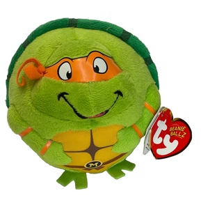 TY TMNT TEENAGE MUTANT NINJA TURTLES MICHELANGELO BEANIE BALLZ Neu mit Etikett - Bild 1 von 6