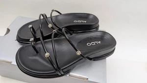 NIB Y2K NEW ALDO Women's TEAGAN Jeweled Softee Strappy Toe Loop Sandals size 7 - Picture 1 of 5
