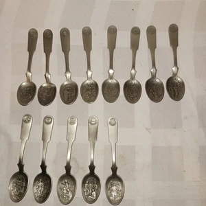 Franklin Mint "The American Colonies" 13 Pewter Spoons - Picture 1 of 7