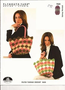 Felted Tunisian Bag - Plymouth CROCHET PATTERN P600 Tote / Purse Pattern Only - Picture 1 of 1