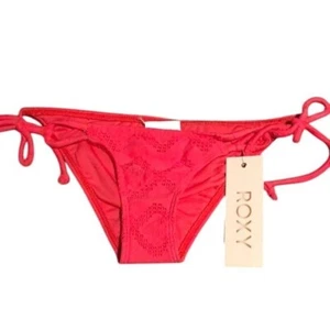 NWT Juniors Roxy Tie Side Bikini Bottom Coral Lacy Days Size XS - Picture 1 of 4