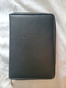 3.1 Phillip Lim Wallet Black Pebbled Textured Hand Held Wallet 3/4 Zip Close/Pen - Picture 1 of 7