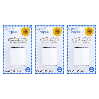 Dritz Care & Repair Super Strong Thread 150 Yards, White, 3-Pack - Image 1 of 3