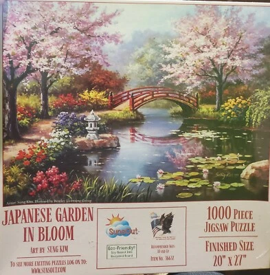 Rompecabezas SunsOut Japanese Garden in Bloom 1000 piezas de Sung Kim Foto 1 de 2