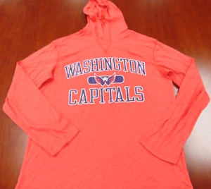 NWOT NHL WASHINGTON CAPITALS RED HOODED SHIRT SIZE L - Picture 1 of 4
