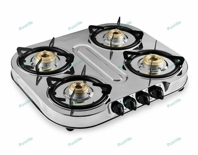 Sunflame 4 Bruciatore Gas Stufa 4B Acciaio Inox Manuale Accensione Argento Color - Immagine 1 di 4