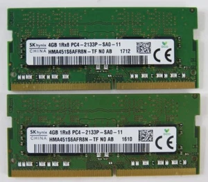 SK hynix 8GB(2X4GB) LAPTOP SO-DIMM 4GB 1RX8 PC4-2133P-SA0-11 RAM - Imagen 1 de 3