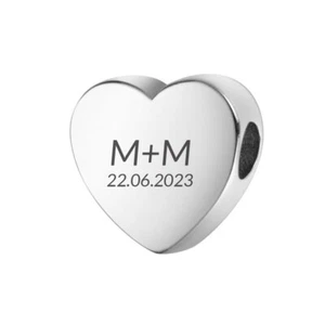Gift Charm Birthday Personalised Photo Round Engraved Stainless Steel For Her - Picture 1 of 6