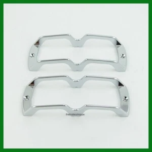 Protector de luz cromado grande Double Bull's Eye para luces de 2X6" - Juego de 2 - Imagen 1 de 3