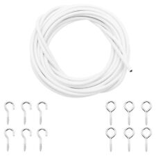 5m Curtain Wire Screw Eyes and Hooks Set DIY Bedroom Room Picture Decor