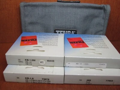 B&W B+W 55mm Filter KB-12 (80B) KR 1.5 Skylight FLD 499 and KB 1.5MC Tenba case - Image 1 of 4