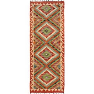 Chobi Vegetable Kilim Rug Runner Handmade Afghan Wool Hallway 6.2x2.2 ft - Picture 1 of 8