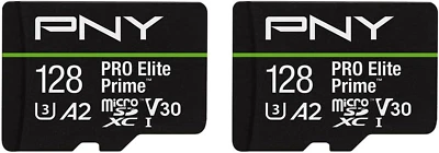 PNY 128GB PRO Elite Prime C10 U3 V30 A2 Microsdxc Flash Memory Card – Ultra-Fast - Image 1 of 4