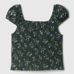 Gap Kids Green Floral Smocked Shirt Tank Top Girls Size XS 4-5 NWT New - Picture 1 of 10
