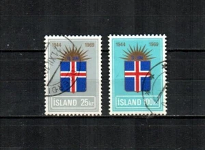 ICELAND Scott's 408-09 ( 2v ) Flag and Rising Sun F/VF Used ( 1969 ) #3 - Picture 1 of 1