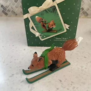 Vintage Hallmark "Skiing Fox" Ornament 1983 with Box Holiday Christmas Tree - Picture 1 of 4