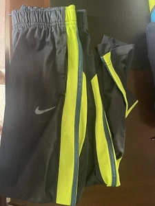 Boys Youth S Nike Dri Fit Gray / Neon Yellow Athletic Pant - Picture 1 of 3