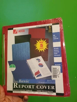 ACCO Hanging Report Cover 2" Capacity 11"x8-1/8" 5/PK Executive Red - Image 1 of 4
