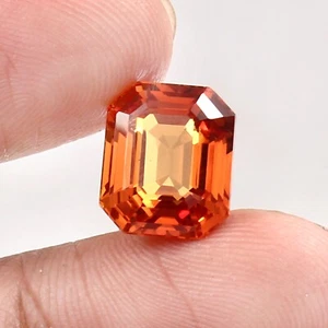 Extreme Natural Ceylon Padparadscha Sapphire Loose Radiant Cut Gemstone 12x10 MM - Picture 1 of 4