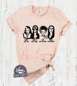 Female Horror Queen Characters Halloween Shirt Adams Family Morticia Lily Munste - Picture 1 of 5
