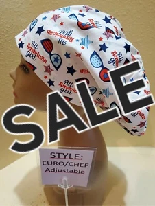 All American Girl Patriotic OFERTA Mujer Euro/Chef Sombrero/Gorra Quirúrgica  - Imagen 1 de 6
