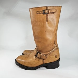 De Colección Botas de Cuero Frye Mujeres 7 Western Alto Hebilla de Montar Pull On Ingeniero Motociclista - Imagen 1 de 17