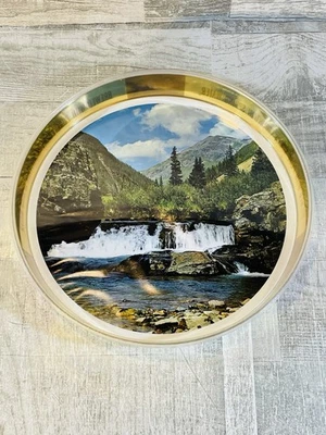 Vintage Coors Mountain Scene Tray America's Fine Light Beer 13" Round Plastic - Image 1 of 4