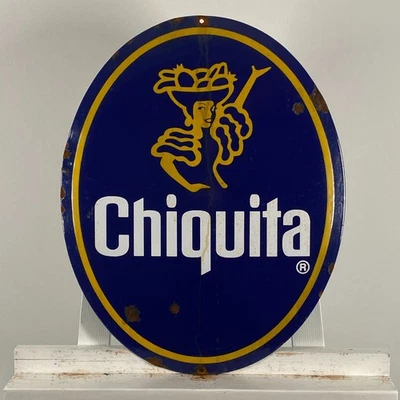 Chiquita Enamel Sign - 50x40cm (19.7x15.7") - Rare Vintage Grocery Store Signage - Image 1 of 4