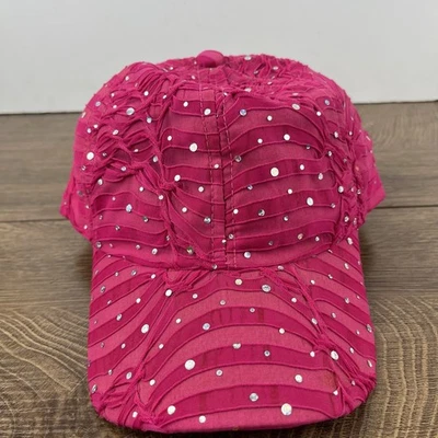 Womens Pink Zebra Hat Adjustable Adult Size OSFA Pink Striped Baseball Cap - Изображение 1 из 4