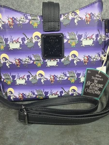 Loungefly Disney Nightmare Before Christmas Halloween Line Crossbody Bag New! - Picture 1 of 9
