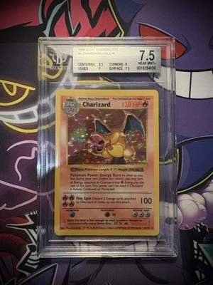 Shadowless Charizard 1999 Holo – BGS 7.5 NM+ – Low Pop – Vintage Pokémon - Image 1 of 2