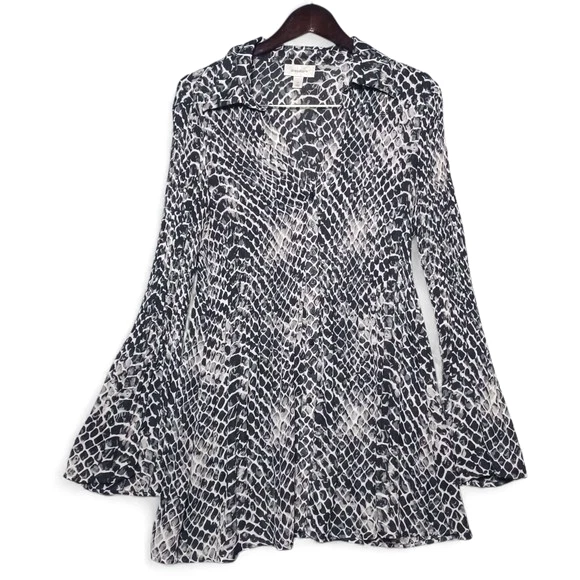 Blusa túnica para mujer Dressbarn talla XL estampado de serpiente manga campana boho fluida Foto 1 de 4