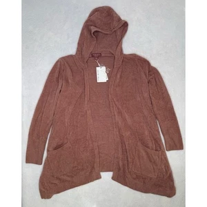 Barefoot Dreams Cardigan Womens Small Clay Cozy Chic Light Hooded Cocoon NEW$125 - Picture 1 of 9