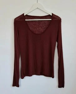 Camiseta Majestic Filatures Deluxe Cachemira Manga Larga Top Óxido Transparente Camiseta - Imagen 1 de 4