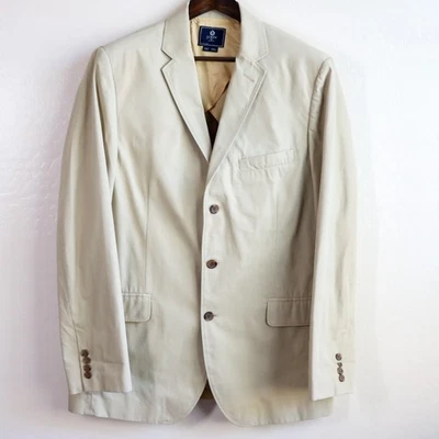 Jaqueta J.Crew masculina blazer de algodão cáqui bege esporte 44L 100% algodão - Imagem 1 de 4