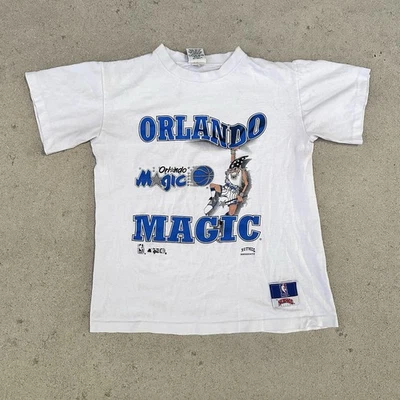 Vintage 90s Orlando Magic Wizard Shirt Size Youth Medium 19x23 NBA Foto 1 de 4