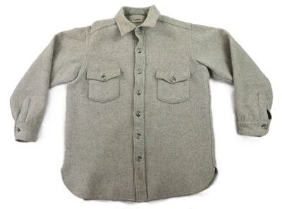 VTG LL BEAN USA Men’s 44 Large Northwoods Shirt Tweed Wool Striped Top - Image 1 of 4