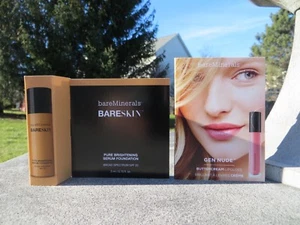 NEW- Bare Minerals BareSkin foundation & Gen Nude gloss - deluxe travel size - Picture 1 of 2
