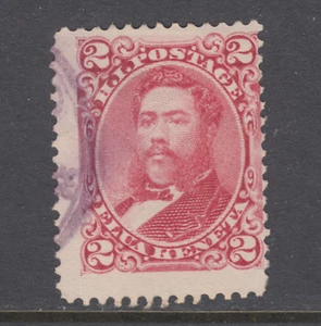 Hawaii Sc 38 used. 1882 2c rose King Kalakaua, fresh, sound - Picture 1 of 1
