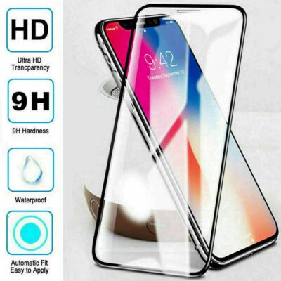 5Pcs Full Cover TEMPERED Glass iPhone 11 12 13 14 PRO XS MAX Screen Protector - Image 1 of 4