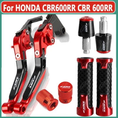 4Pcs CNC Handle Grips Cap Brake Clutch Levers Set For HONDA CBR600RR CBR 600RR  Foto 1 de 4