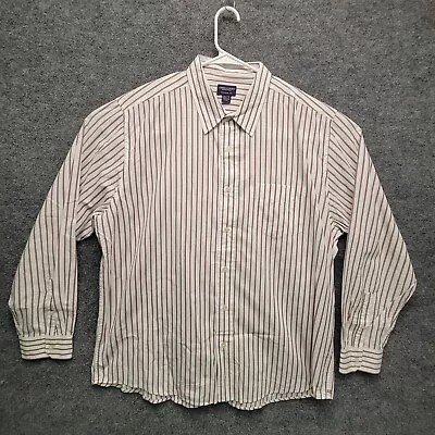 American Eagle Outfitters Button Up  Shirt Mens 2XL White Red Striped  - Image 1 of 4