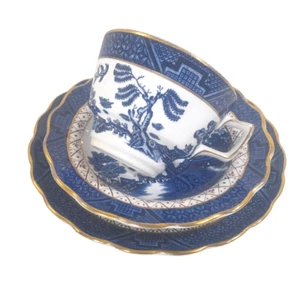 Booths Real Old Willow Trio Blue & White Tea Cup Saucer Tea Plate A8025 - Picture 1 of 5