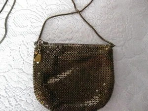 Bolso de mano de malla metálica marrón vintage bolso de noche elegante usado en excelente estado retro Art Deco - Imagen 1 de 8