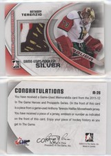 2011-12 ITG Heroes and Prospects Game-Used Silver Emblem Anthony Terenzio #M-26