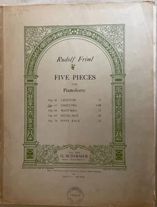 RUDOLF FRIML, FIVE PIECES FOR PIANOFORTE. 1903 - Picture 1 of 5