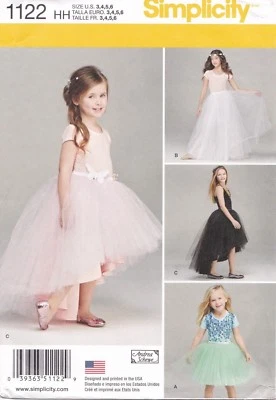Simplicity pattern 1122 - - Dance, Ballet,Tulle skirts, Girls size 3-4-5-6 - Image 1 of 2