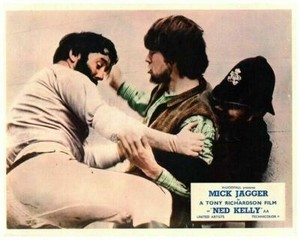 Ned Kelly Original Lobby Card Mick Jagger Allen Bickford Fight Police 1970