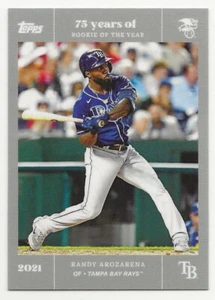 2022 Topps Rookie of the Year 75th Anniversary RANDY AROZARENA Platinum /75 Rays - Picture 1 of 1
