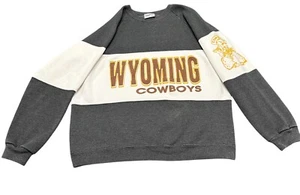 Vintage Wyoming Cowboys Graphic Two-Tone Sweatshirt Size Large Pullover - Bild 1 von 8